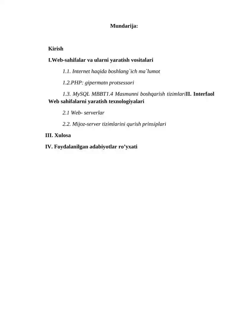 Web-sahifalar va ularni yaratish vositalari 2