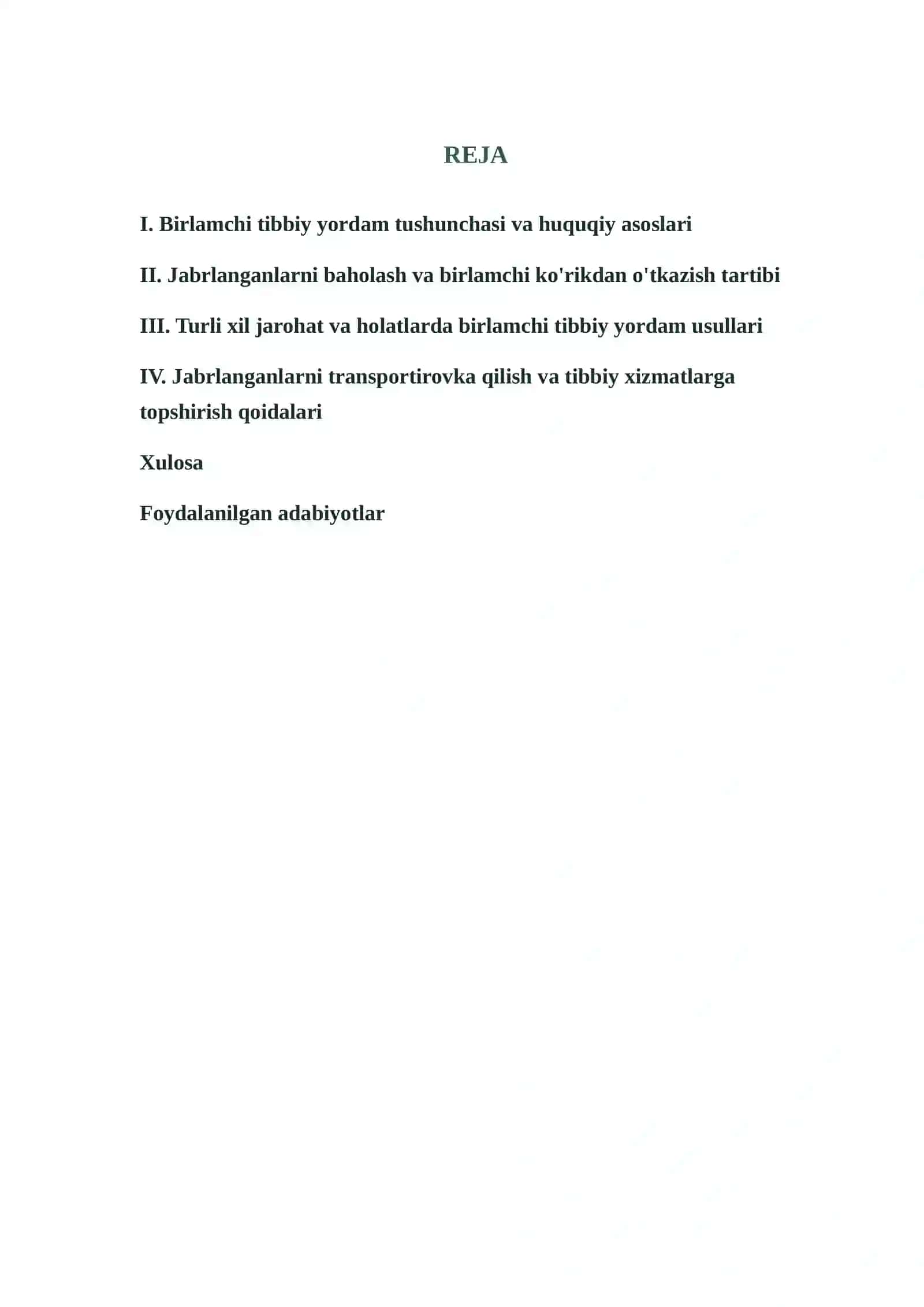 Jabrlanganlarga birlamchi tibbiy yordam ko'rsatishning tartib va qoidalari 2