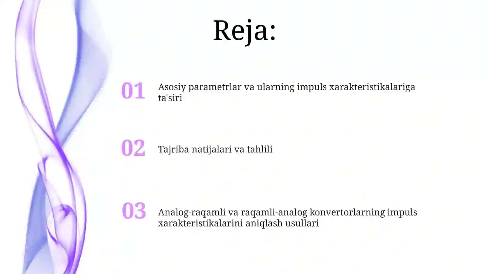Analog-raqamli va raqamli-analog konvertorlarning impuls xarakteristikalarini aniqlash usullari 2