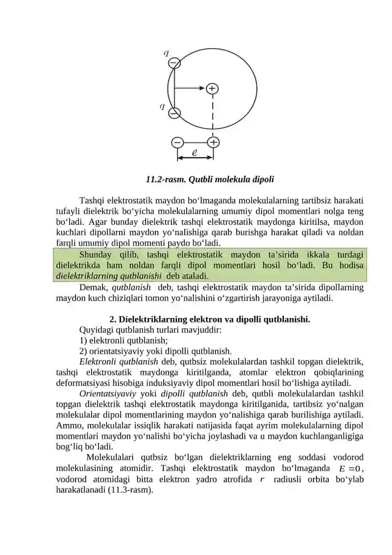 Dielektriklar va o‘tkazgichlar 2