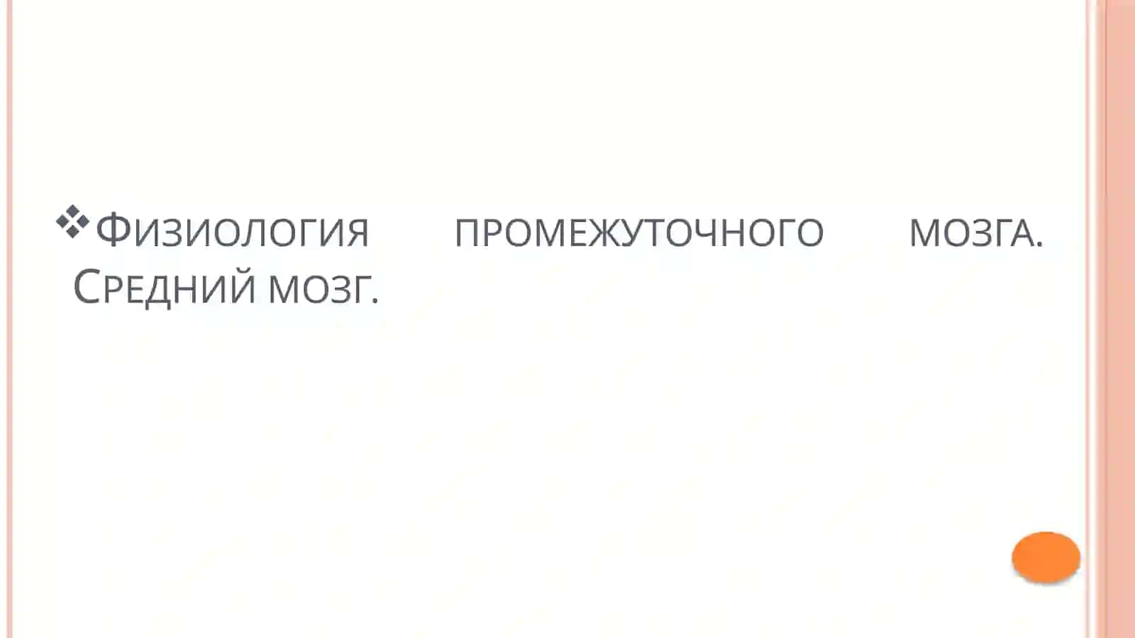 Физиология промежуточного мозга. Средний мозг 2