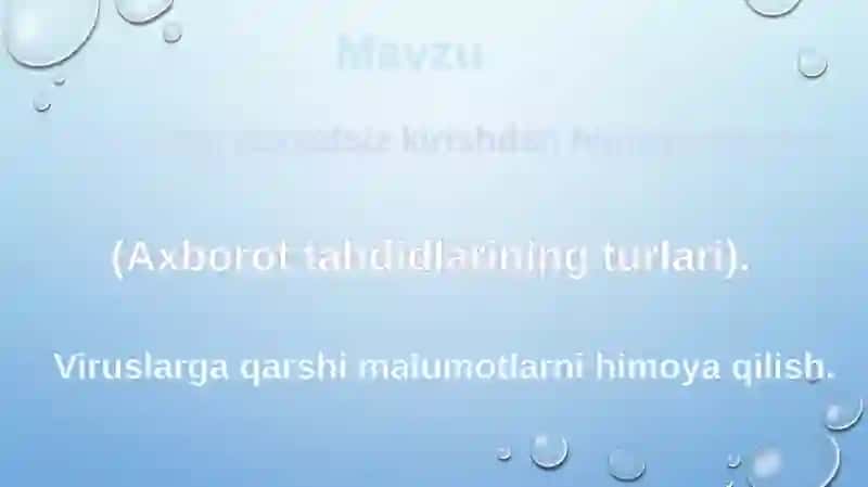 Axborotni ruxsatsiz kirishdan himoya qilish 2