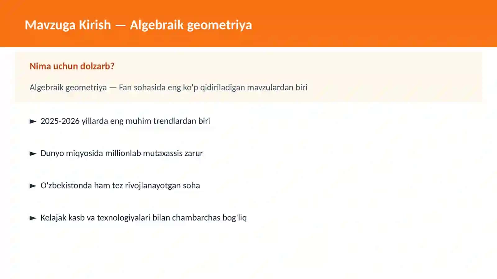 FAN | MATEMATIKA ZAMONAVIY 2