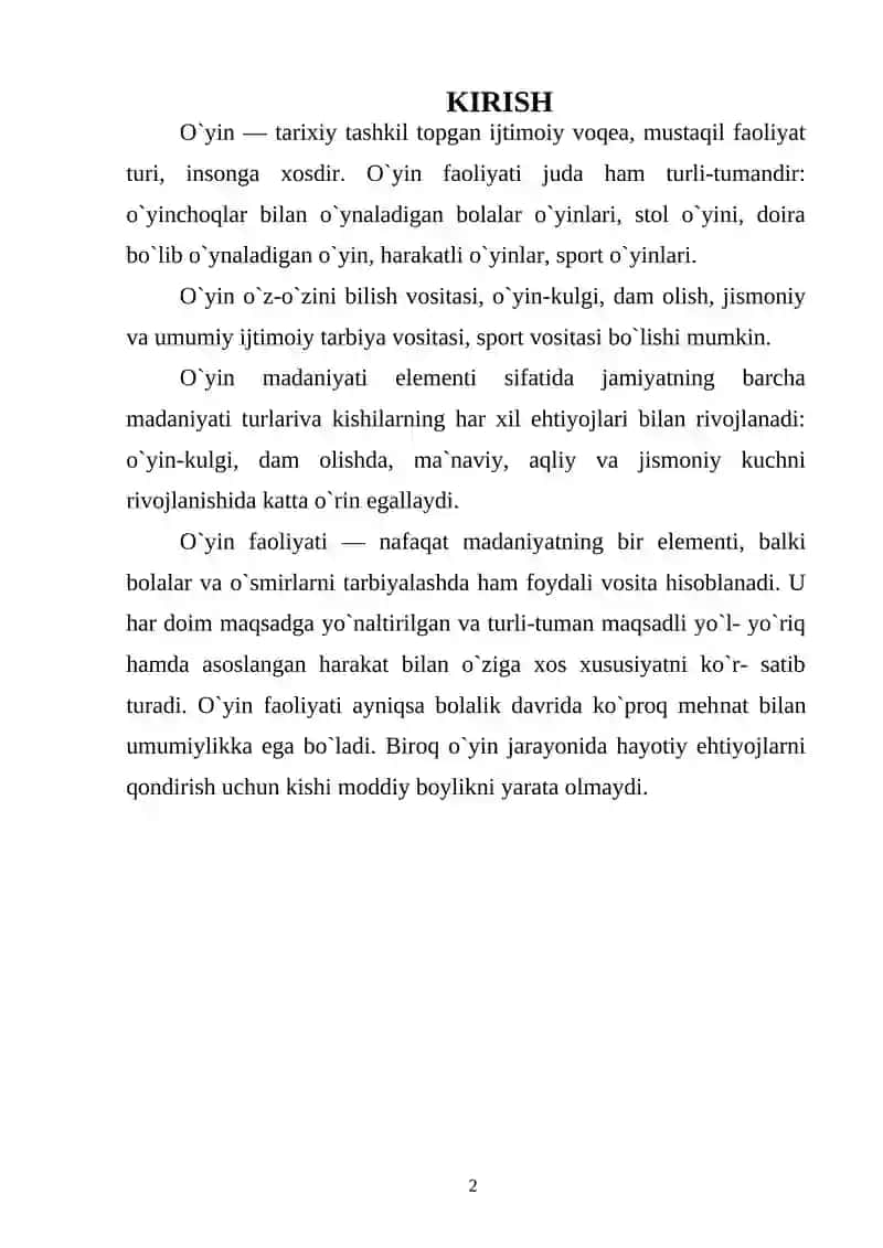 HARAKATLI OʻYINLAR JISMONIY MADANIYATNI TARBIYALASHNING ASOSIY METODI VA VOSITASI SIFATIDA 2