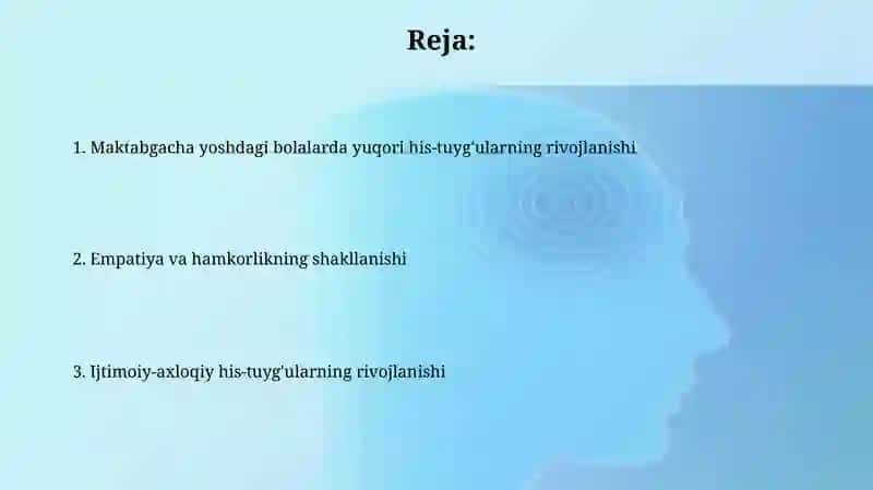 Maktabgacha yoshda oliy hislarning rivojlanishi 2
