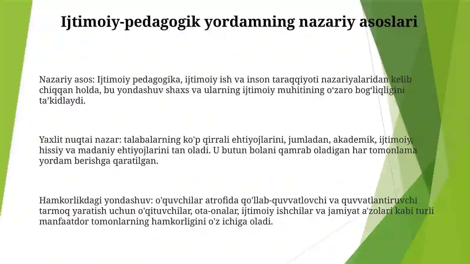 Kasb Hunar Maktabi OʻQuvchilarini Ijtimoiy- Pedagogik QoʻLlab- Quvvatlash 2