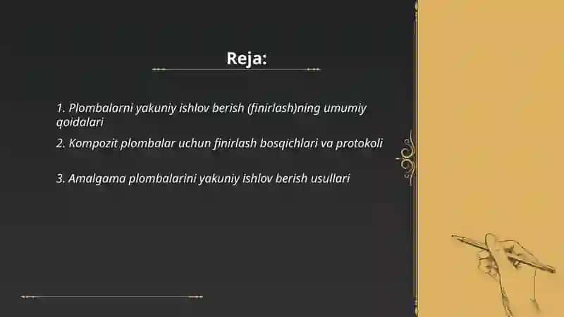 Plombalarni yakuniy ishlov berish (finirlash) qoidalari 2