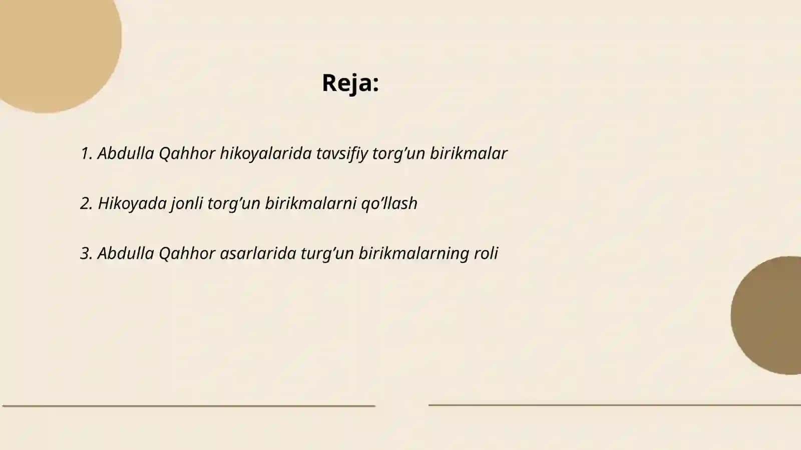 Abdulla Qahhor hikoyalarida tavsifiy torgʼun birikmalar 2