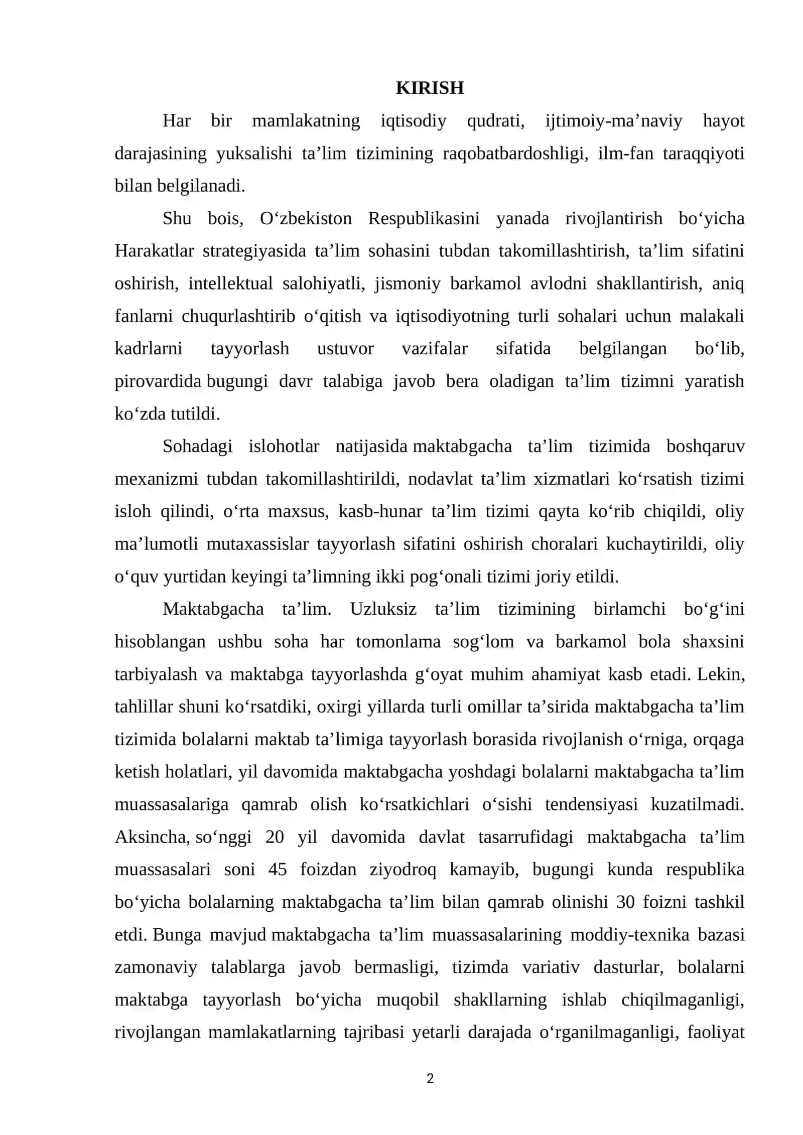 ZAMONAVIY MAKTABGACHA TA’LIM TASHKILOTLARIDA LOYIHALASHTIRISH FAOLIYATINING AHAMIYATI 2
