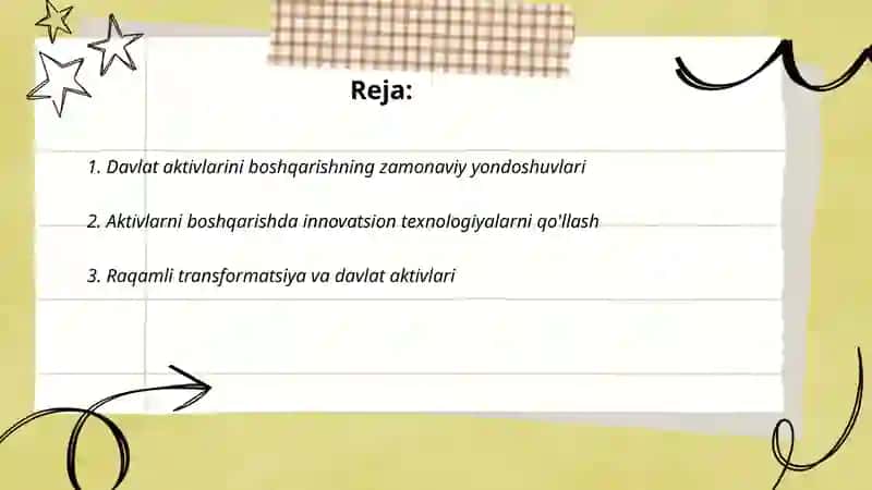 Davlat aktivlarini boshqarish samaradorligini oshirish yo'llari 2