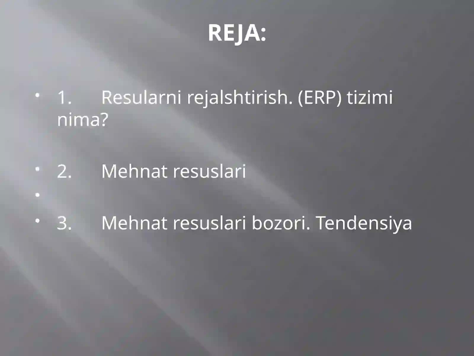 RESUSLARNI REJALSHTIRISH VA MEHNAT RESUSLARI BOZORI TENDENSIYASI 2