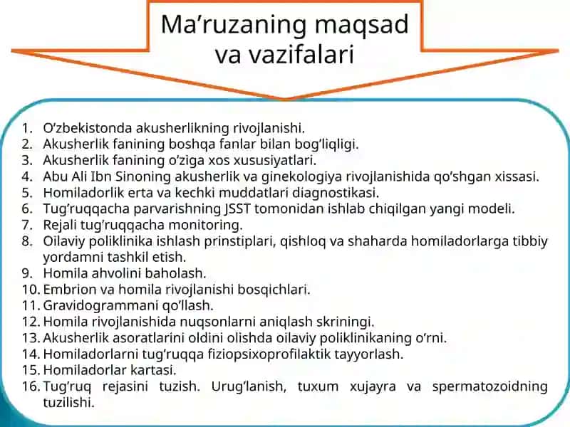 Akusherlik fani. Akusherlik va perinatalogiya rivojlanishining asosiy tarixiy boskichlari. 2