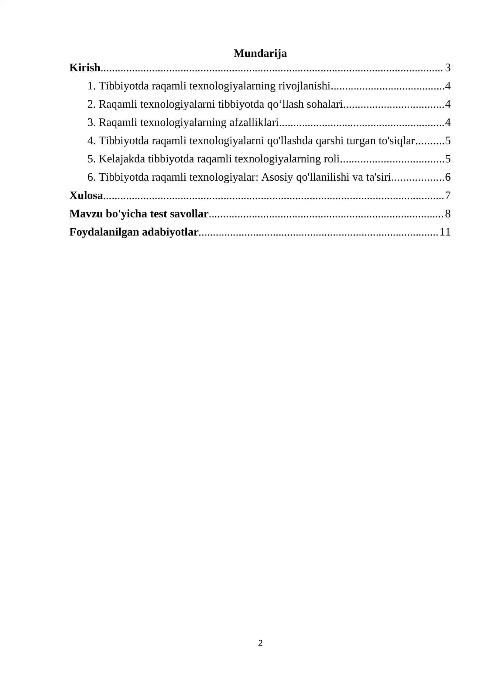 TIBBIYOTDA RAQAMLI TEXNOLOGIYALAR 2