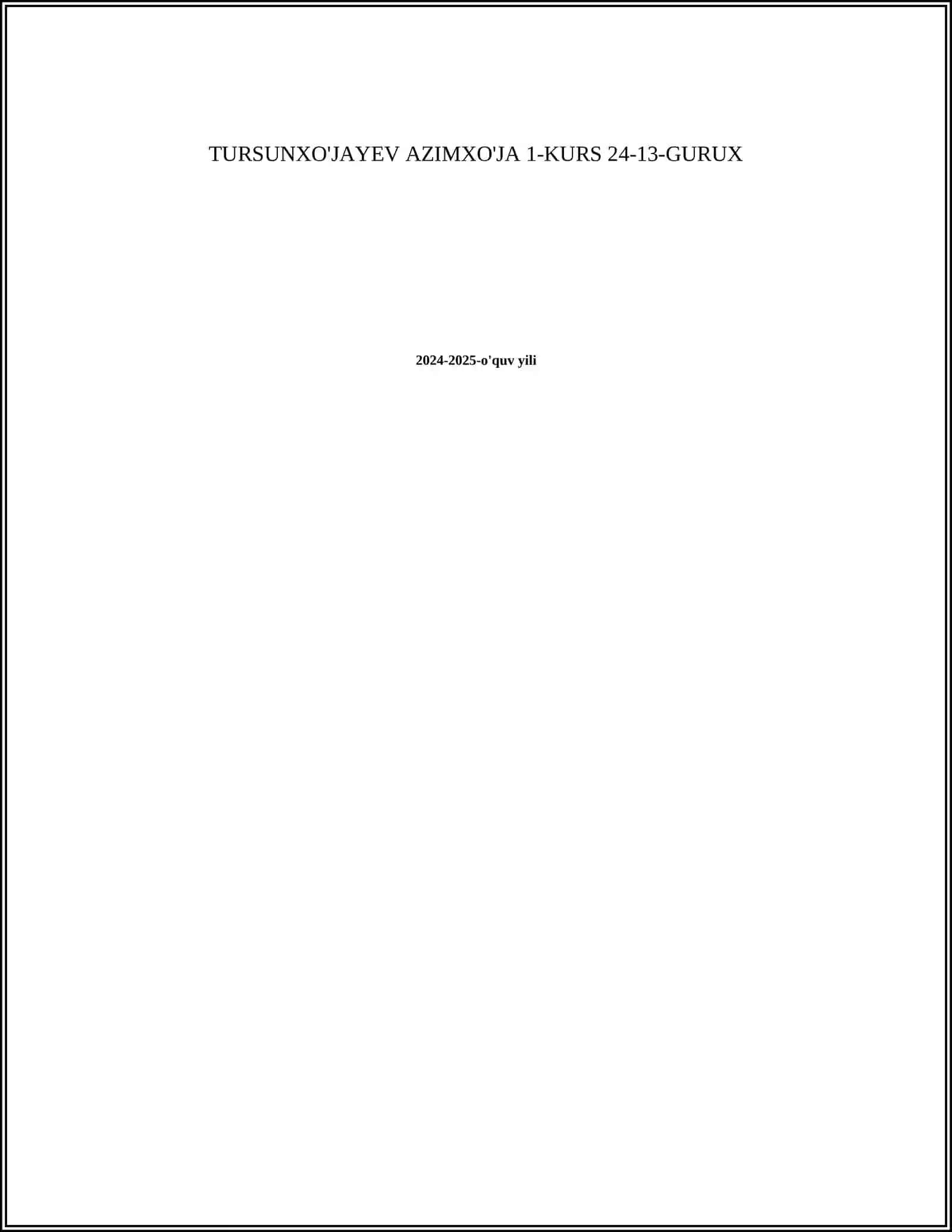 UNIVERSETIY OF BISNES OF SAYDECR IQTISODIYOT KAFEDERASI MUSTAQIL ISH 2