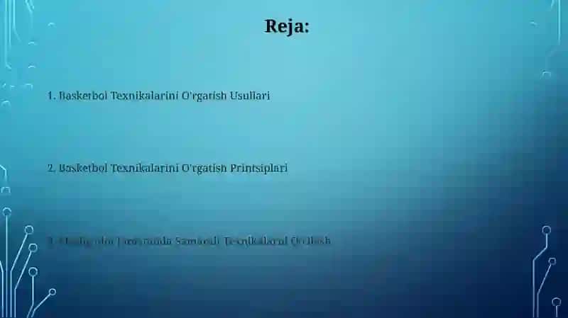 Basketbol o'yin texnikasiga o'rgatish vositalari va tamoyillari 2