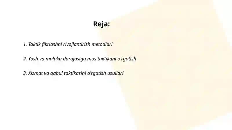 Voleybol oʻyinining taktikasni orgatish uslubiyati 2