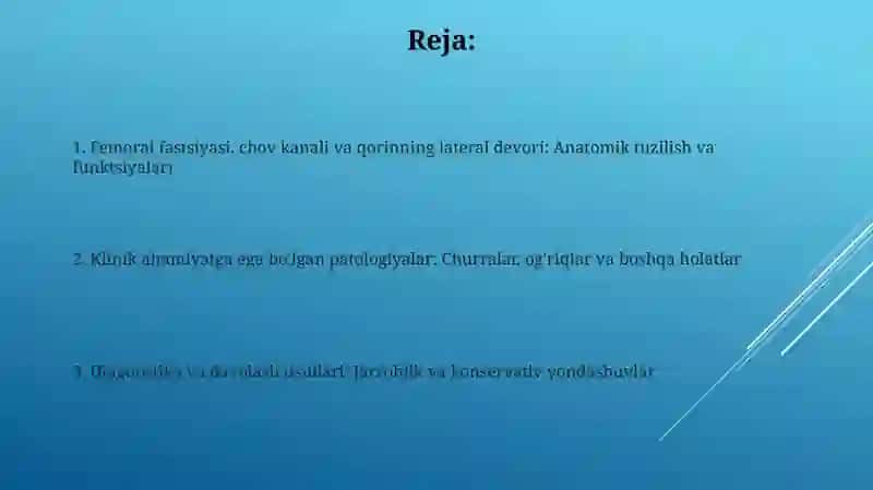 Femoral fastsiyasi, chov kanali va qorinning lateral devori 2