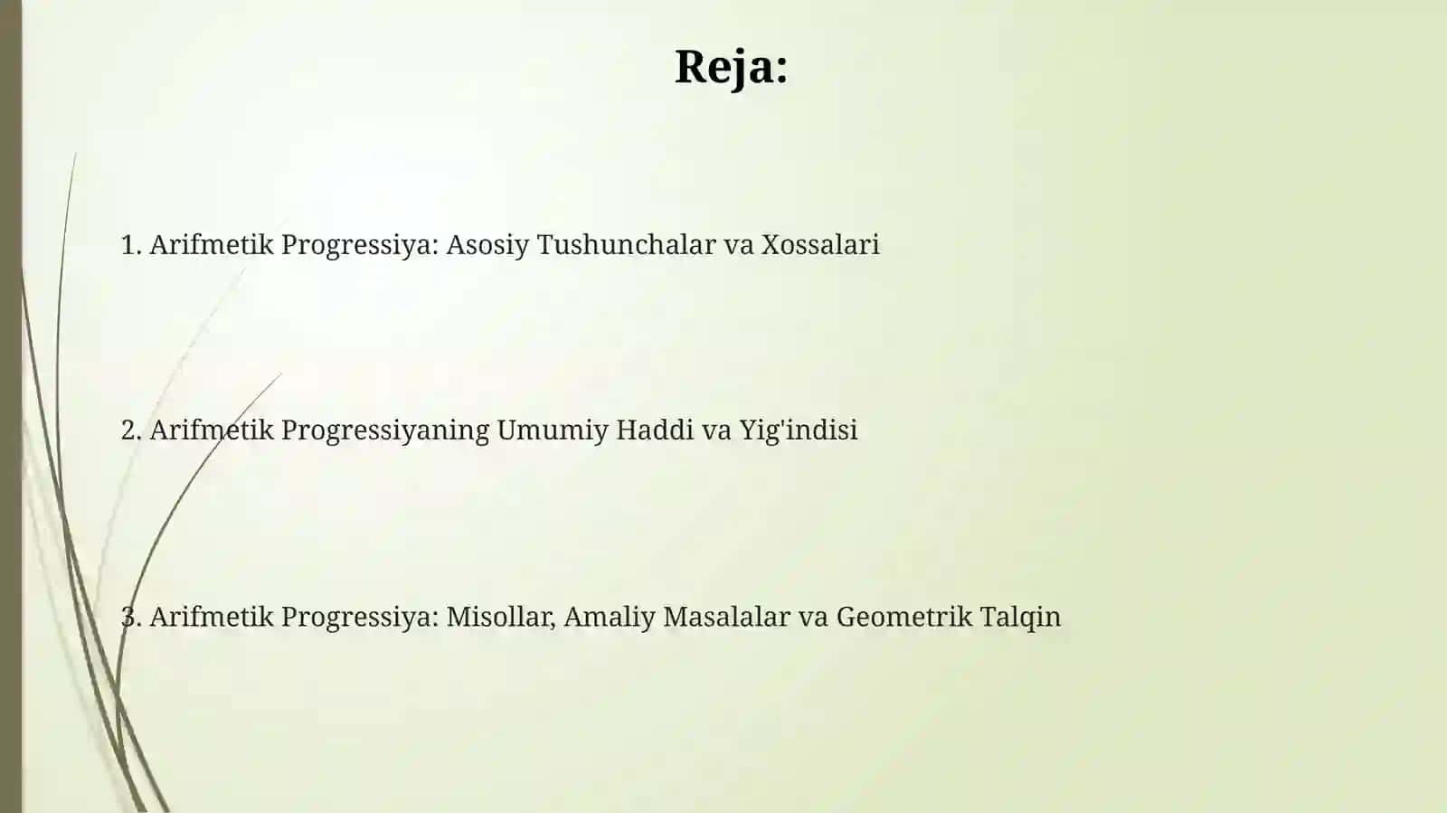 Arifmetik progressiya 2