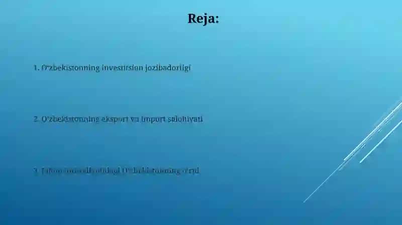 Oʻzbekistonning jahon iqtisodiyotidagi o‘rni 2