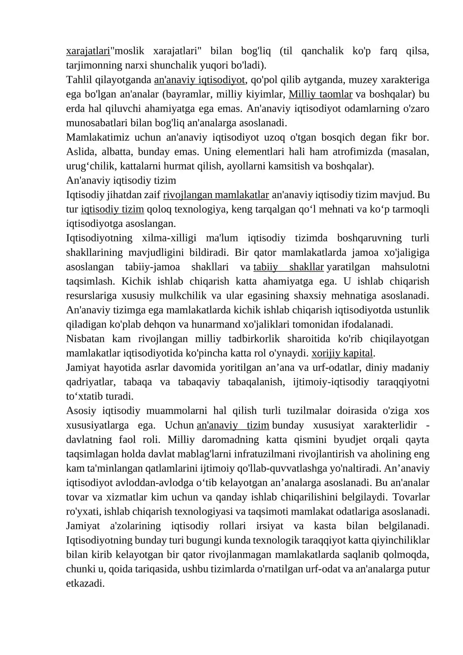 Ananaviy iqtisodiyot va bozor iqtisodiyoti o`rasidagi farqlar 2