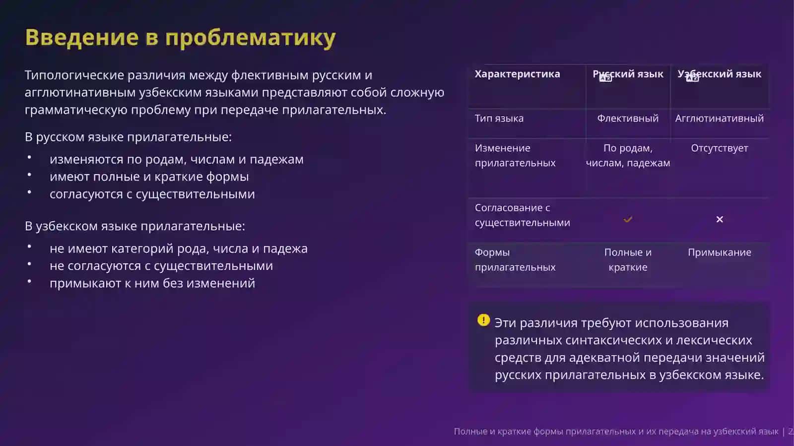 Полные и краткие формы прилагательных  и их передача на узбекский язык 2