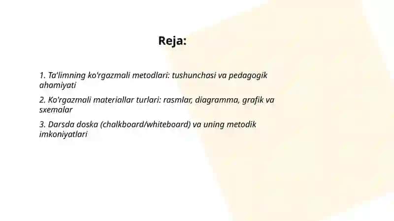 Ta'limning ko'rgazmali metodlari 2