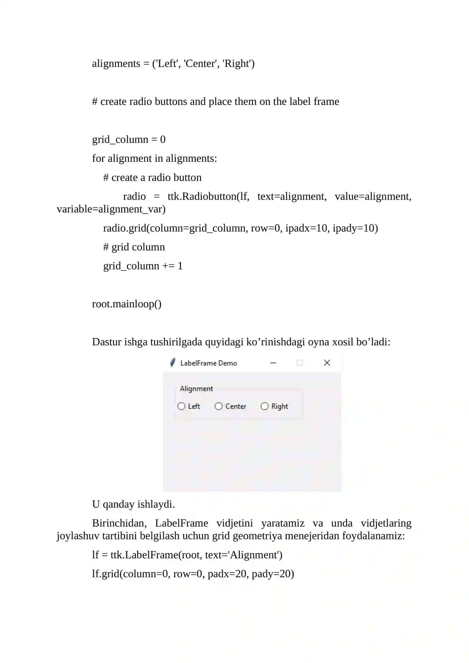 Tkinter LabelFrame 2