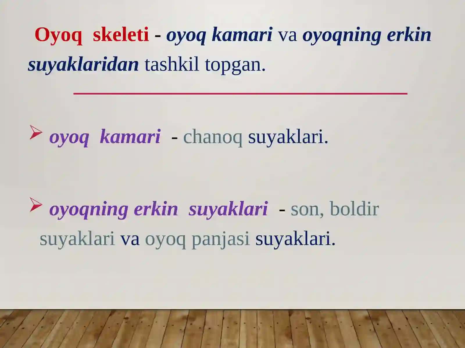 Osteologiya. Oyoq suyaklarining tuzilishi 2