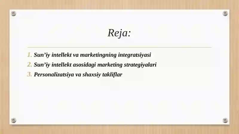 Sun'iy intelekt asosidagi marketing strategiyalari va brending 2