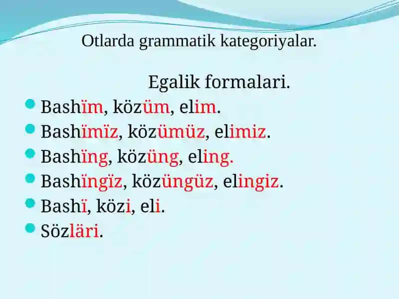 Qadimgi turkiy tilda so‘z yasalishi. Morfologiya. Mustaqil va yordamchi so‘z turkumlari 2