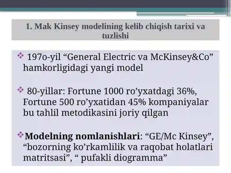 MakKinsey (GE/McKinsey) modeli, Marketing Mix Strategiyasi 2
