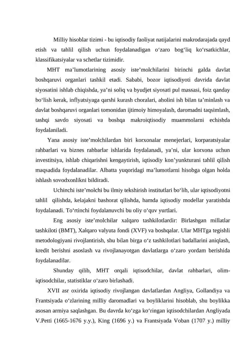 O'zbekistonda milliy hisoblar tizimi holati va istiqbollari 2