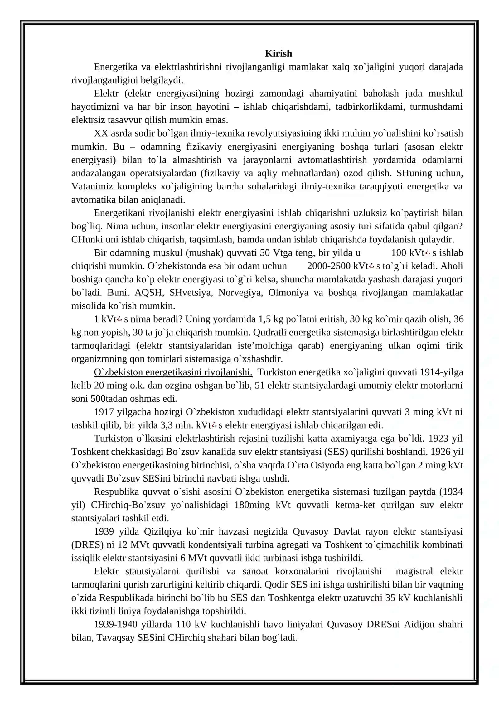 O`quv tanishuv - Elektr tarmoqlari va sistemalarining tuzilishi 2
