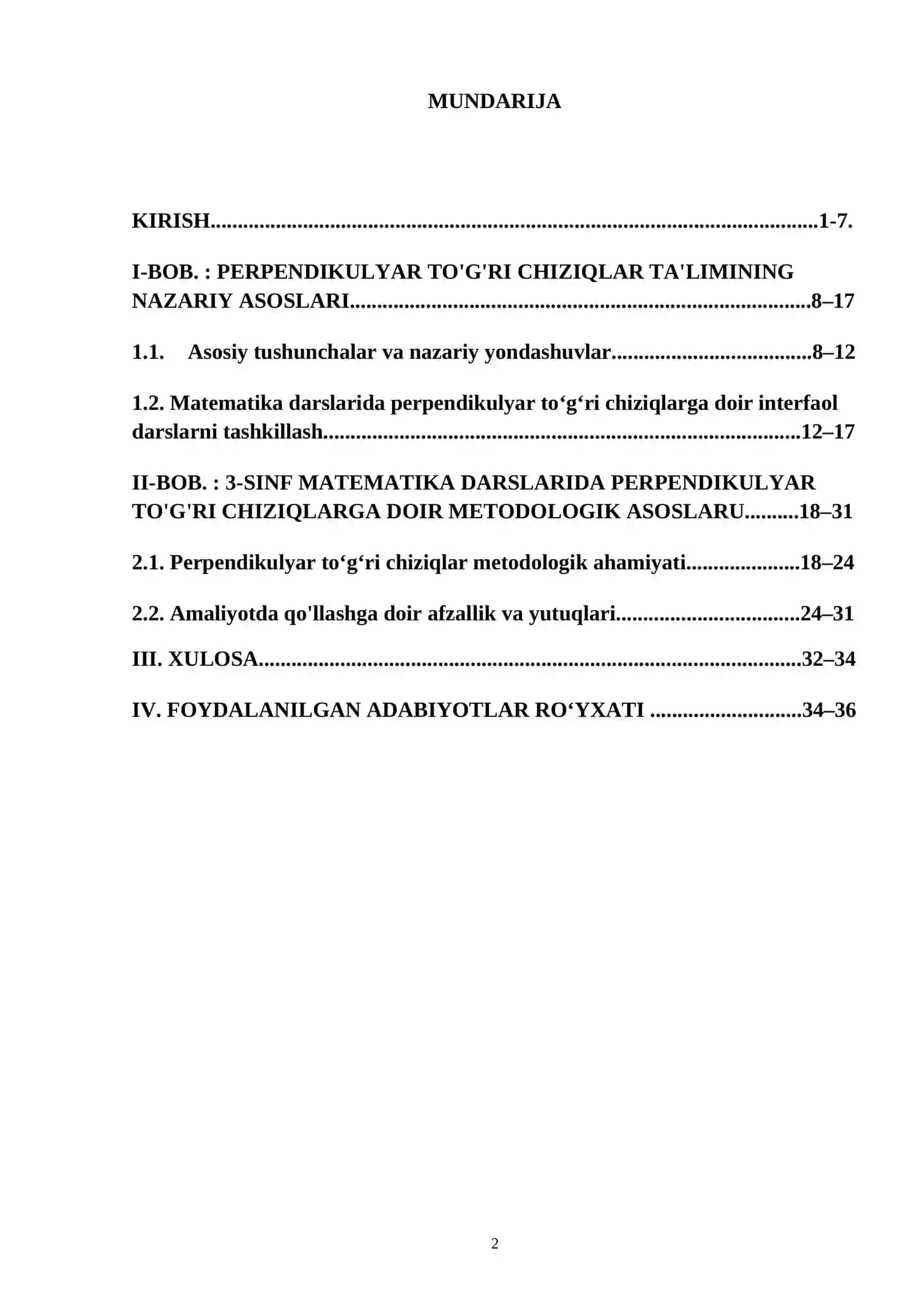 3 - sinf matematika darslarida perpendikulyar to‘g‘ri chiziqlarga doir amaliy topshiriqlar ustida ishlashga o‘rgatishi 2