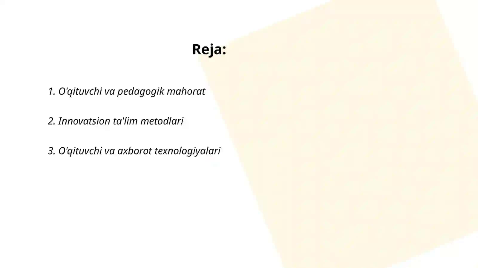 Ta'lim sifatini o'zgartirishda o'qituvchining roli 2