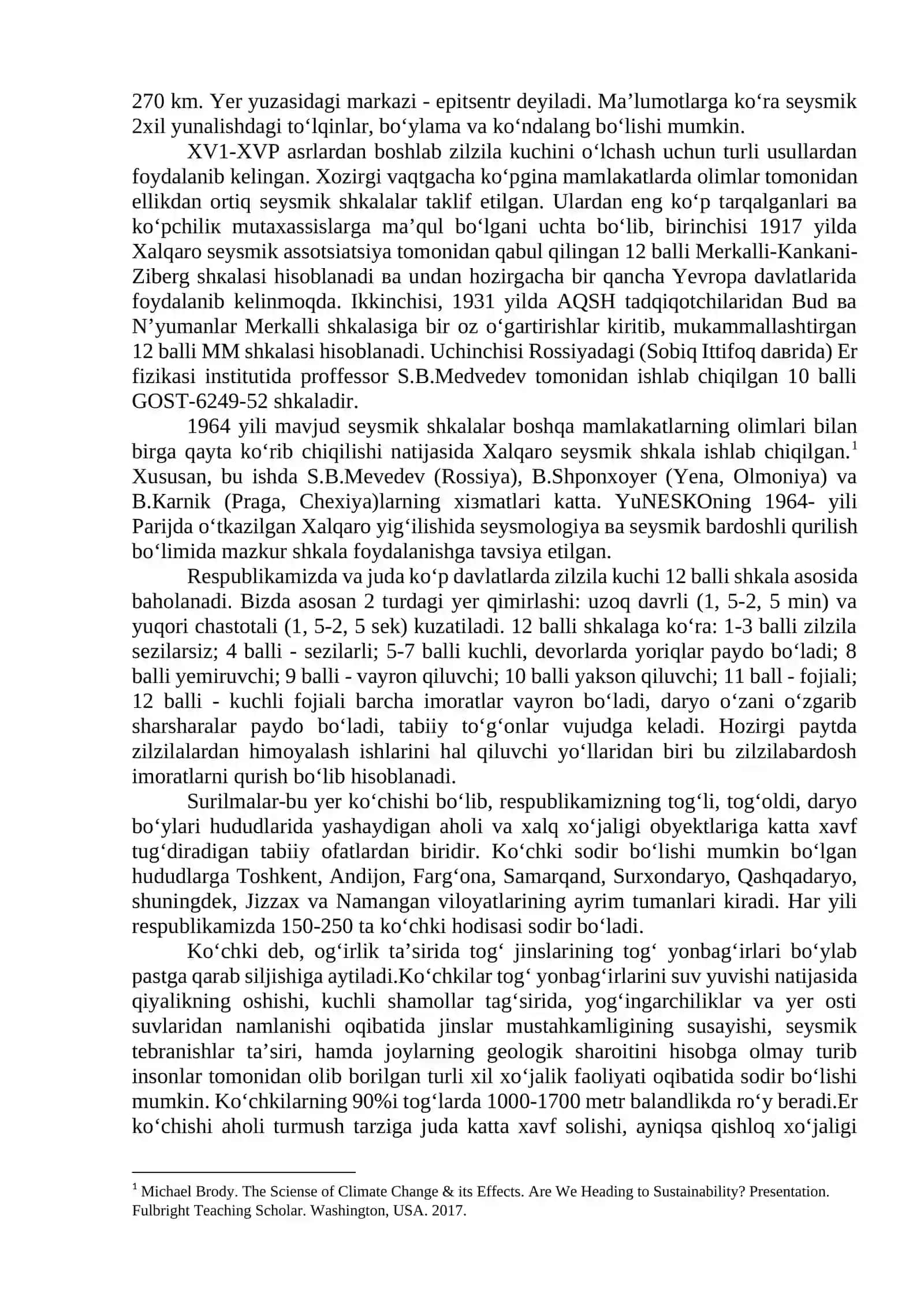Tabiiy xususiyatli favqulodda vaziyatlar va muhofaza tadbirlari. 2