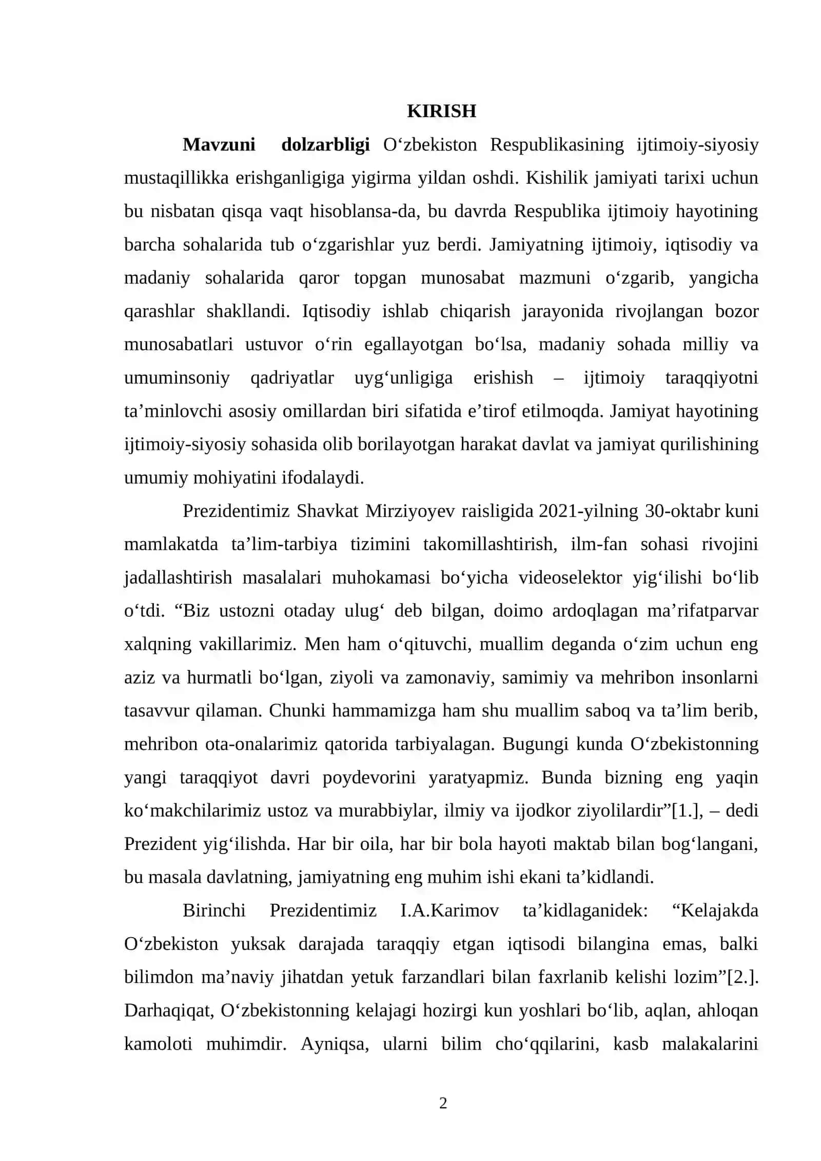 INTELEKTUAL RIVOJLANISH-AQLIY RIVOJLANISH KO’RSATKICHI 2