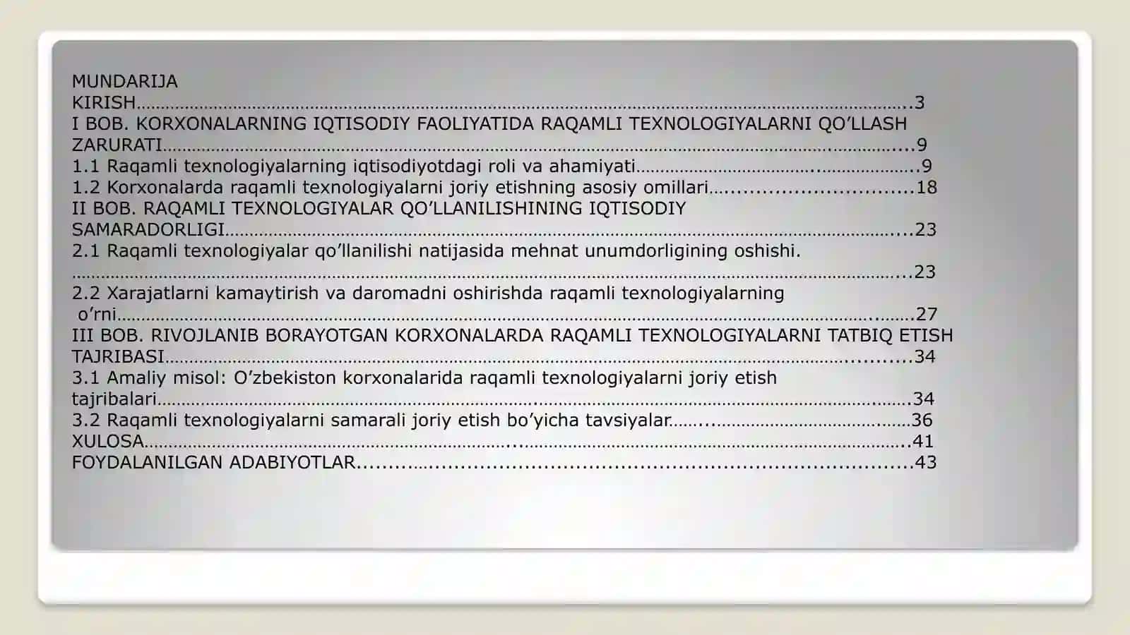 Raqamli texnologiyalarni qo'llashning iqtisodiy samaradorligi 2