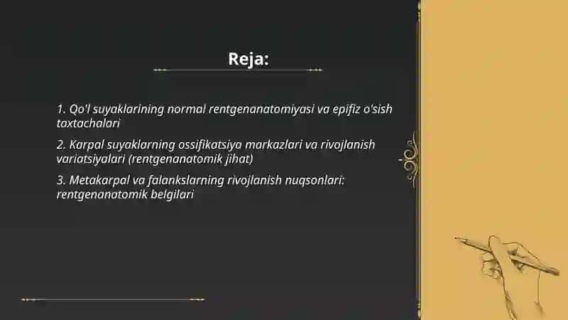 Qo'l suyaklarining rentgenanotomiyasi rivojlanish nuqsonlari 2