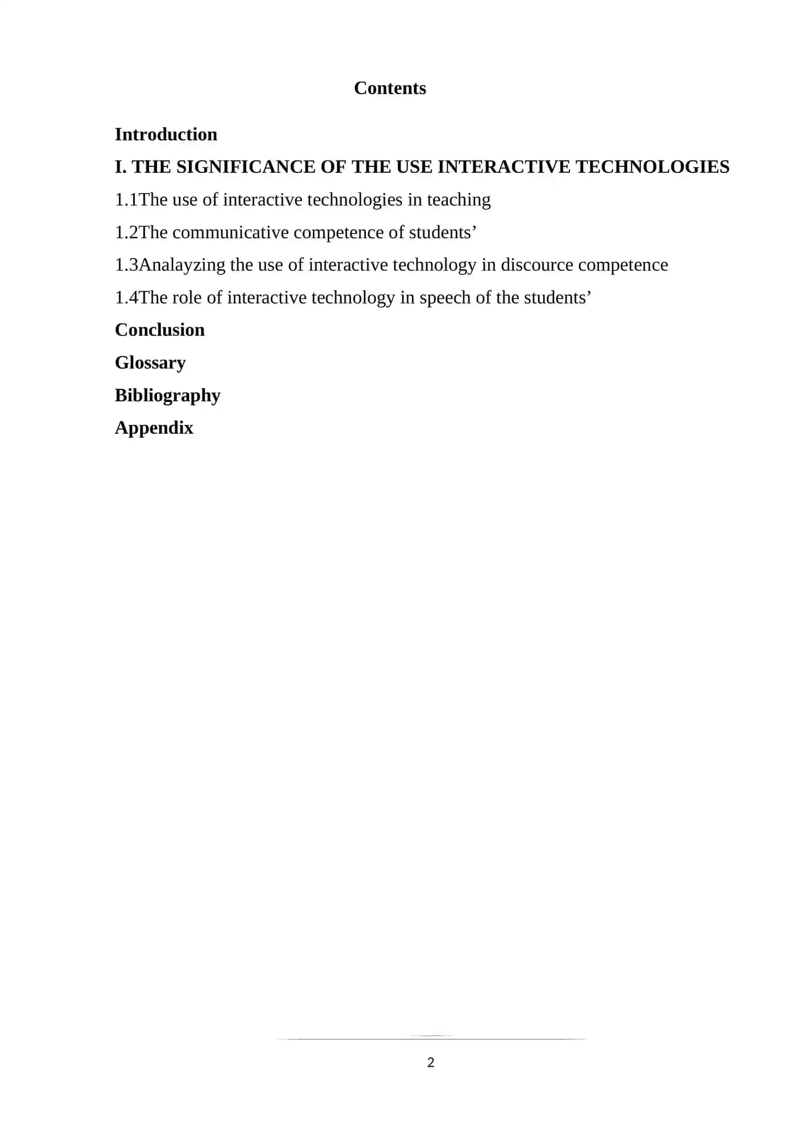 Course paper on the use of interactive learning technology 2