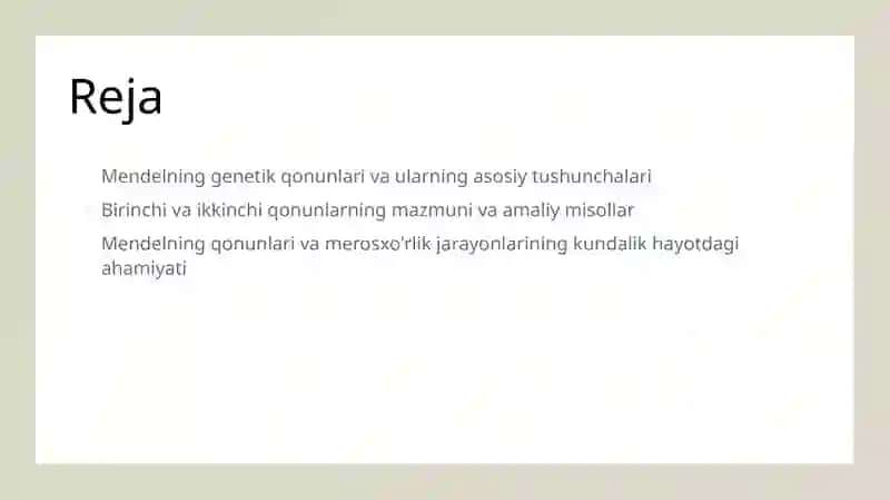 Mendelning 1-2- qonunlari 2