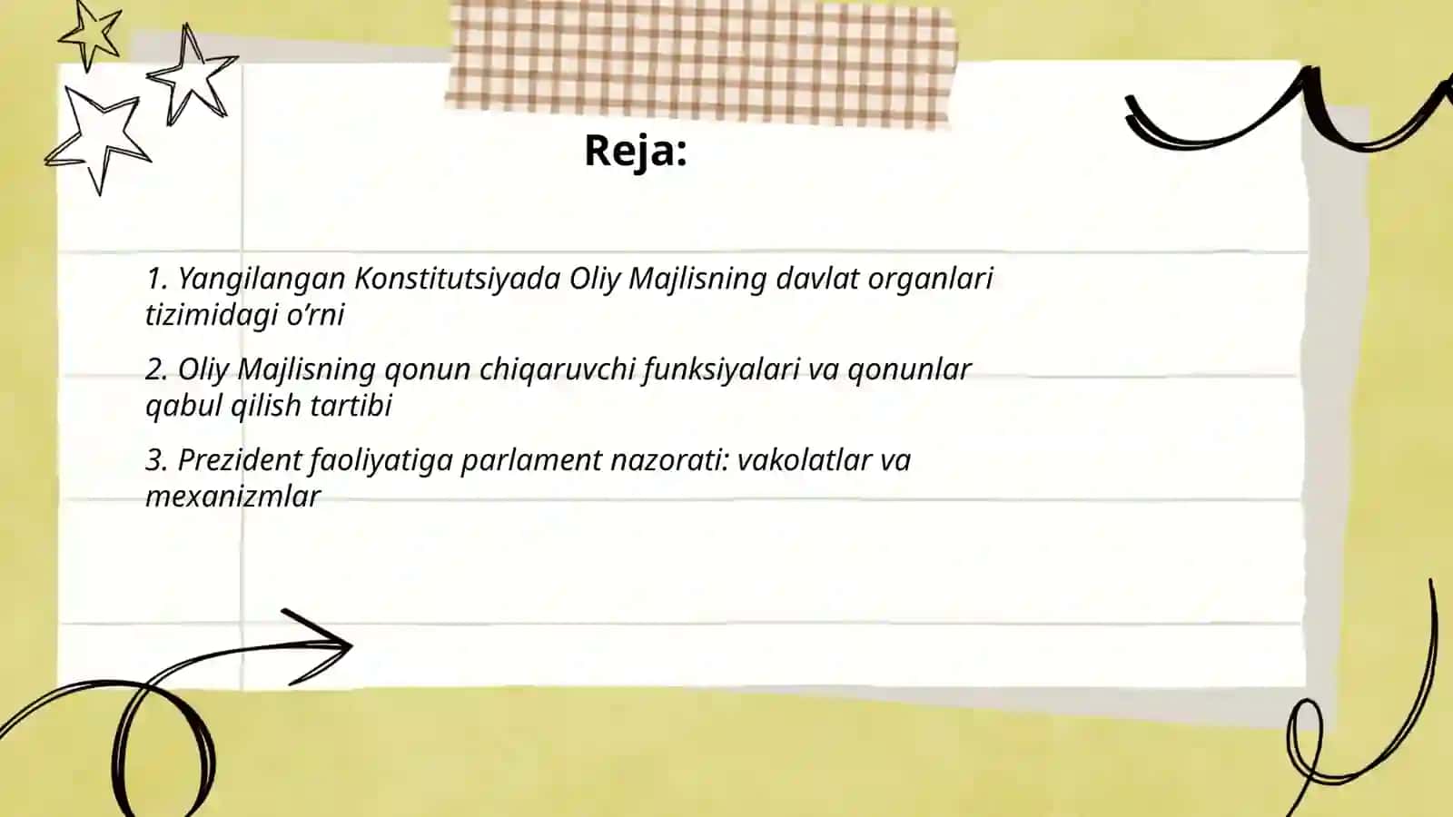Yangilangan Konstitutsiyada Oliy Majlisning Davlat Organlari Tizimidagi O’rni va Funksiyalari 2