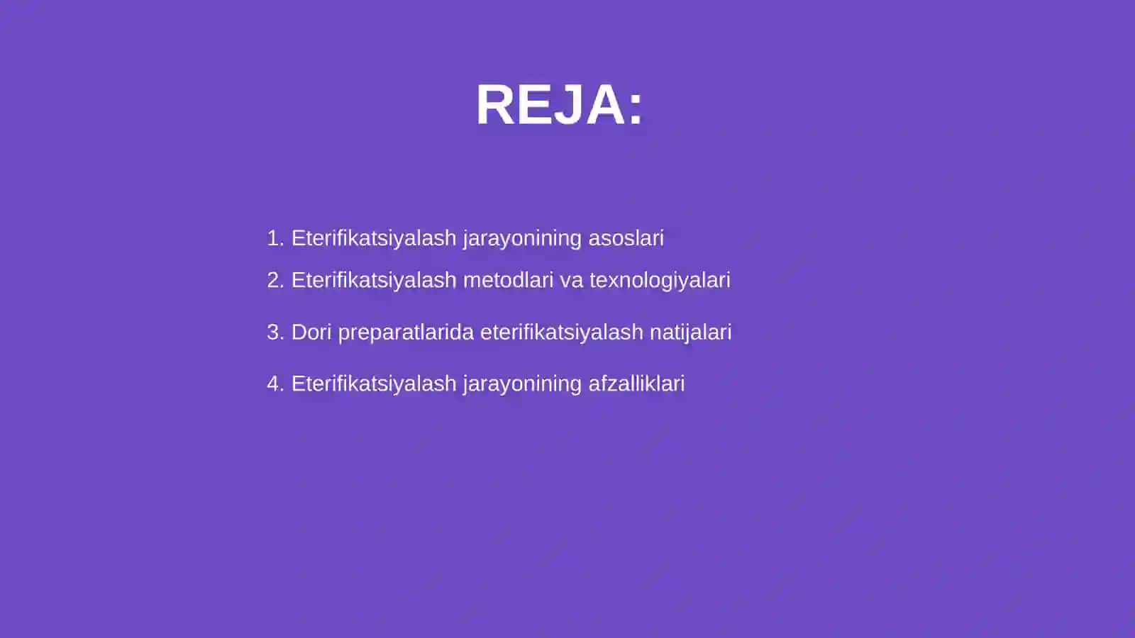 Eterifikasiyalash jarayonlari asosida olinadigan dori preparatlari 2