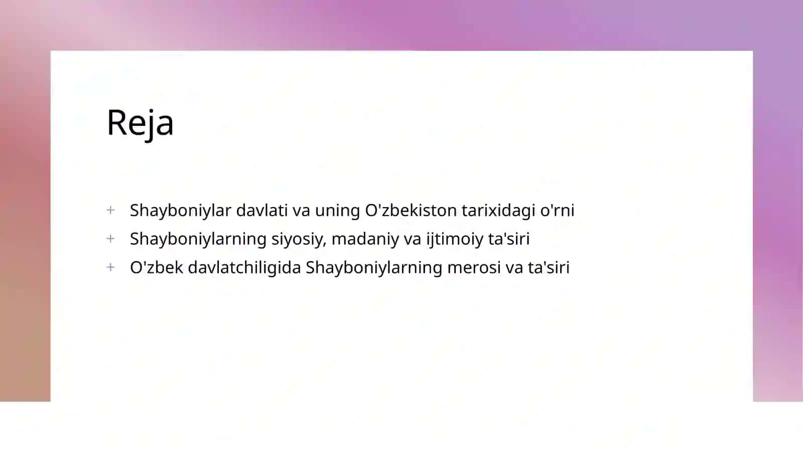 O'zbek davlatchiligida  Shayboniylarning tutgan o'rni 2