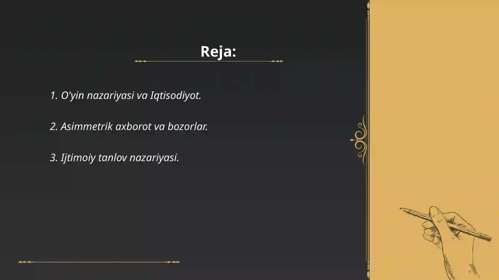 O'yin nazariyasi va Iqtisodiyot 2