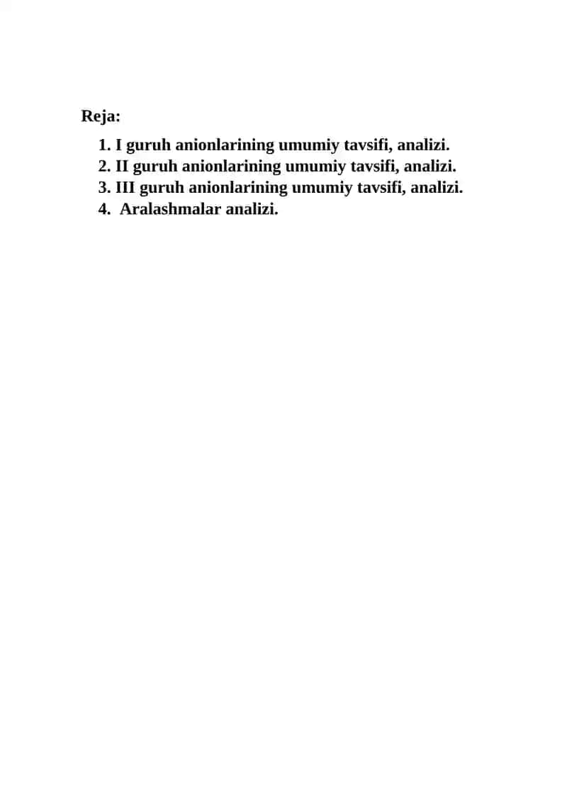 Anionlar analizi 2