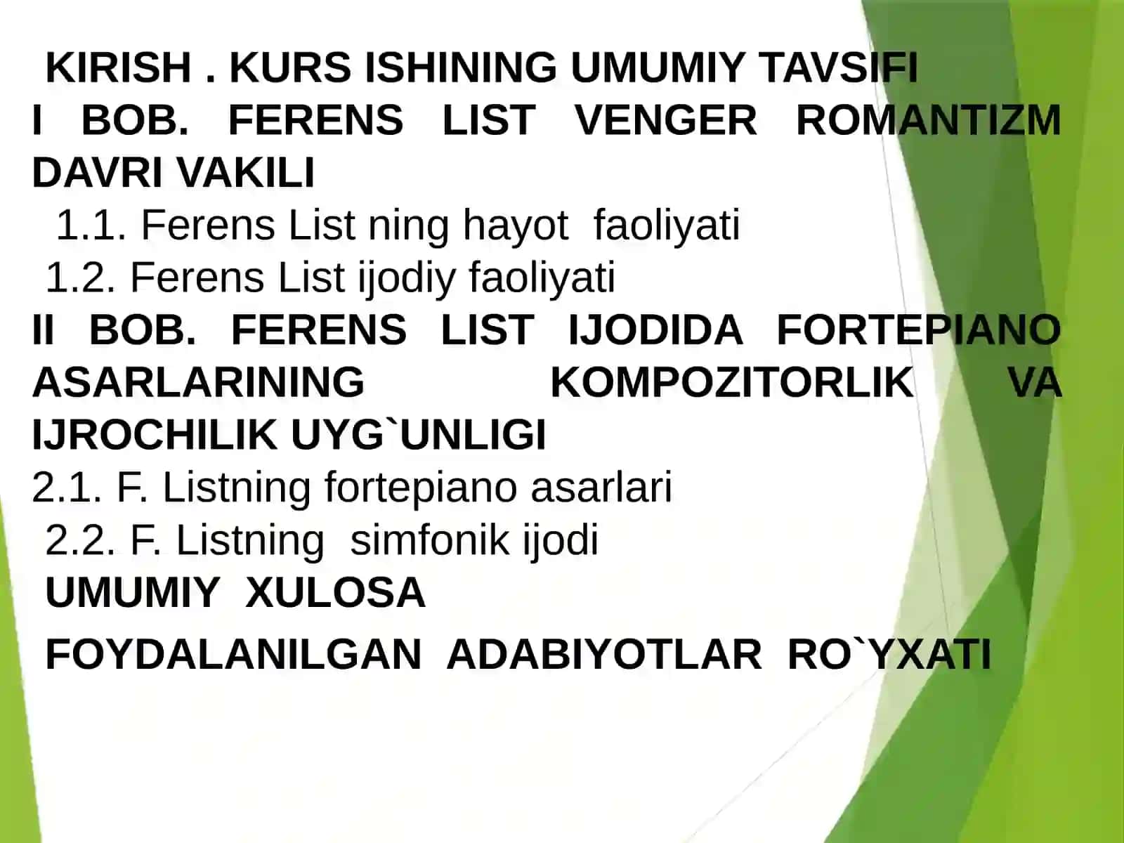 FERENS LIST IJODIDA FORTEPIANO ASARLARINING KOMPOZITORLIK VA IJROCHILIK UYG`UNLIGI 2