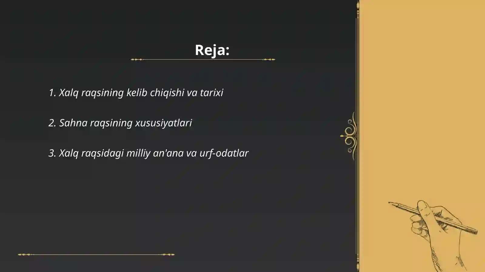 Xalq raqsi va xalq sahna raqsini o’qitishning farqi, baletdagi merosiy xalq sahna raqslarining o’rni 2