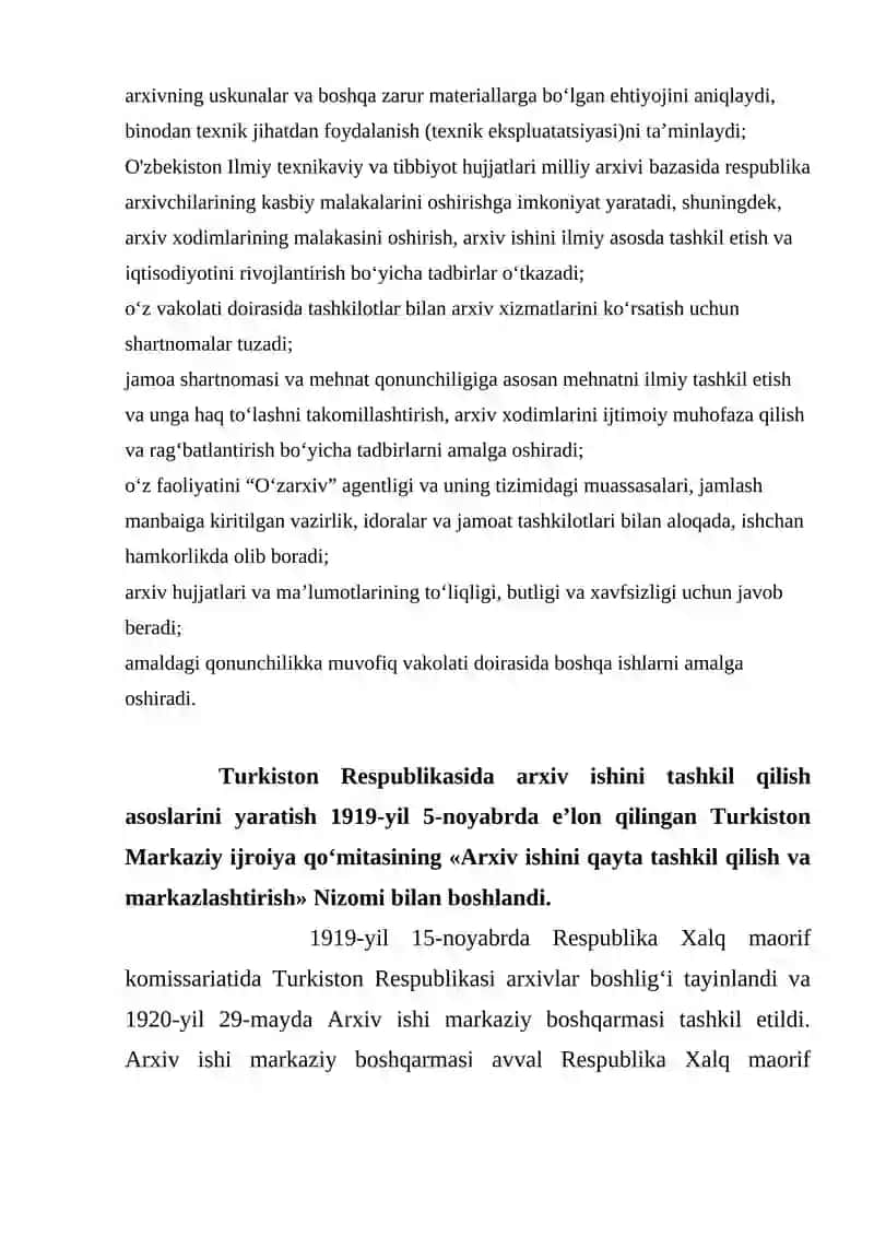 O'ZBEKISTON ILMIY-TEXNIKA VA TIBBIYOT HUJJATLARI MILLIY ARXIVI 2