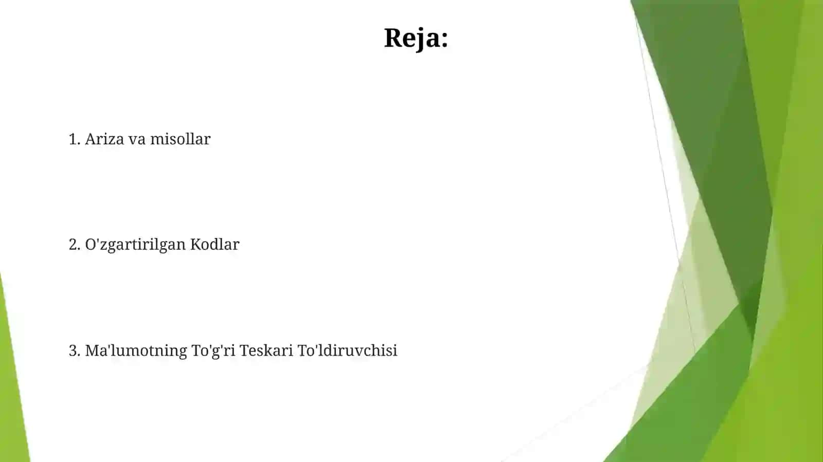 Axborotlarning toʻgʻriteskari toʻldiruvchivamodifikatsiyalashgan kodlari 2